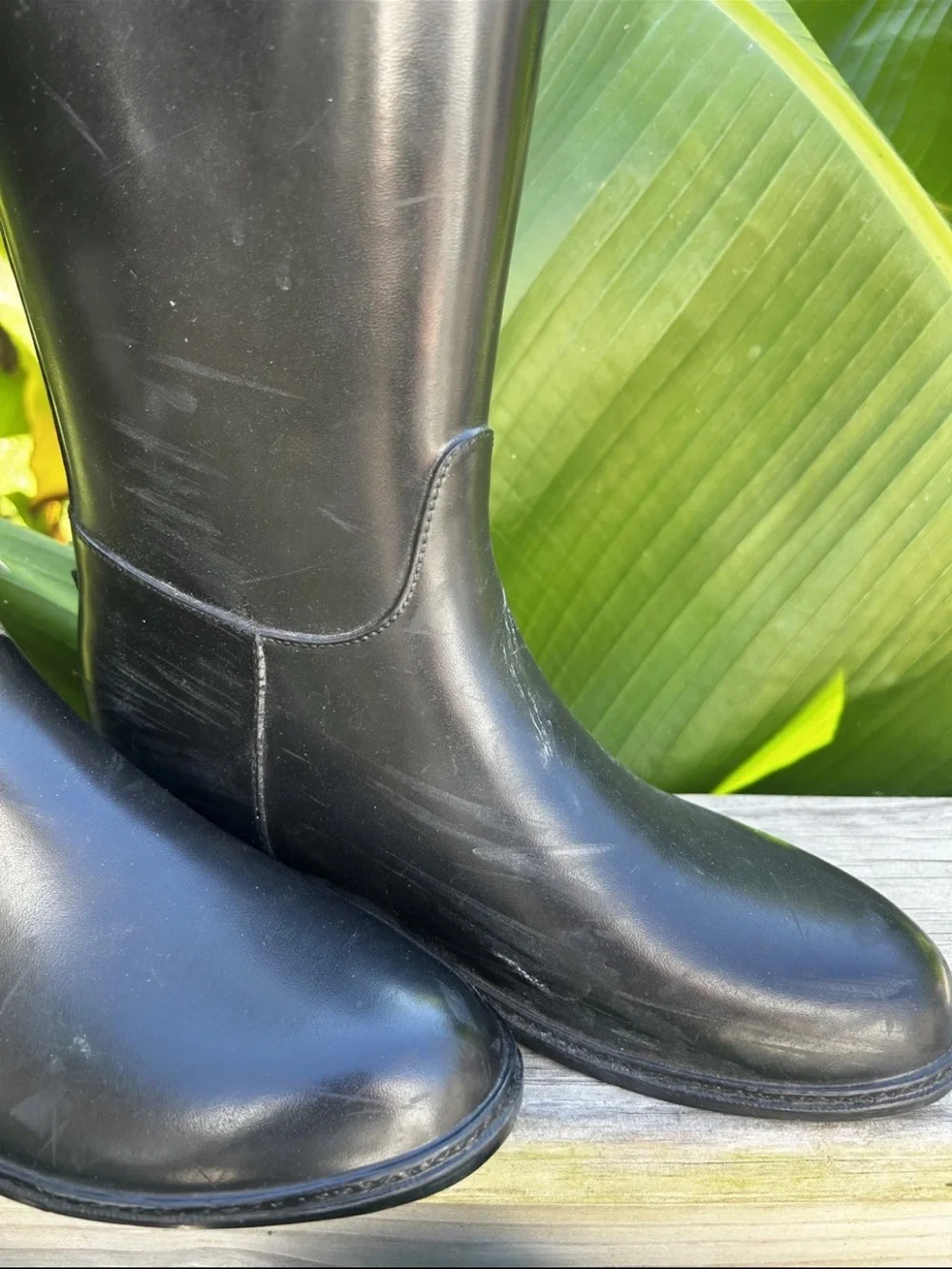 Dafna 8003 Black Rubber Lined Waterproof Rain Boots Womens Size 38EUR/7.5-8